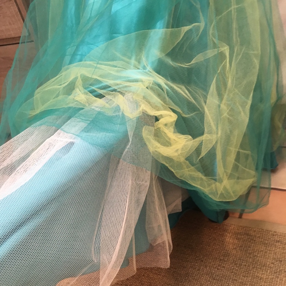 Faviana Couture Print Chiffon/Tulle Ball Gown - Picture 6 of 7